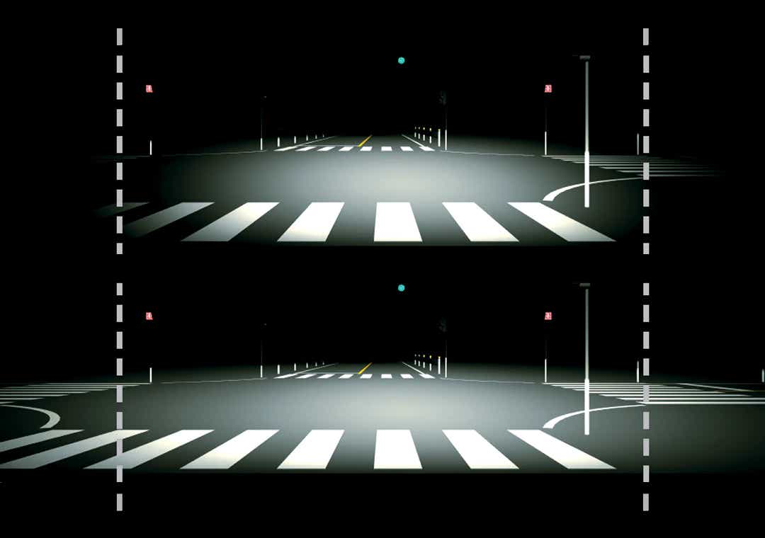 illuminated road